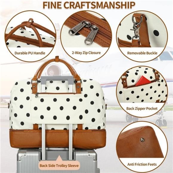 Weekender Bags for Women Large Overnight Bag Weekend Travel Duffel Bag - Picture 5 of 7